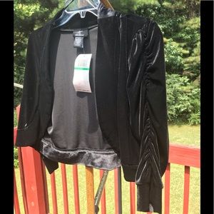 Lennie for NINA LEONARD BOLERO TOP BLACK